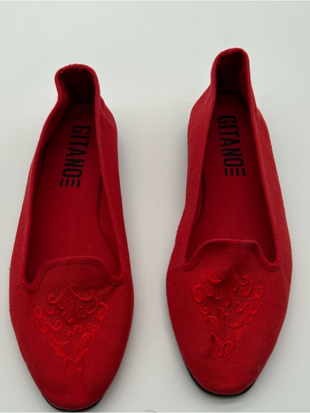 Gitano Red Embroidered Slip-On Loafers